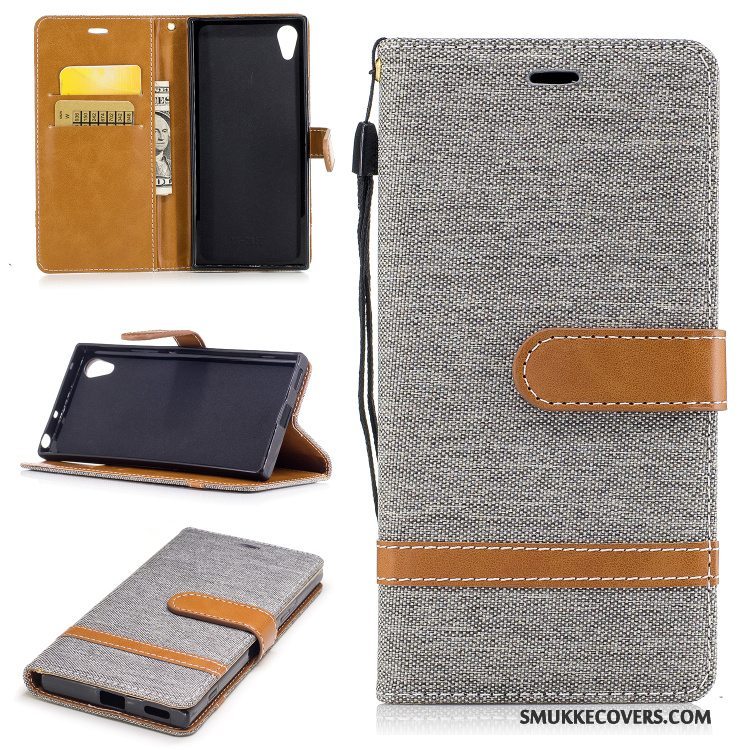 Etui Sony Xperia Xa1 Folio Kort Lilla, Cover Sony Xperia Xa1 Support Telefon