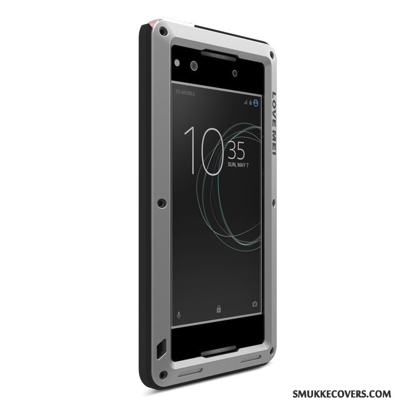 Etui Sony Xperia Xa1 Metal Telefonblå, Cover Sony Xperia Xa1 Beskyttelse Anti-fald Tre Forsvar