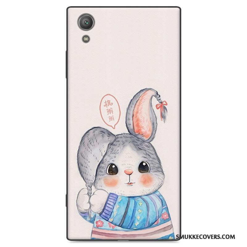 Etui Sony Xperia Xa1 Plus Cartoon Nubuck Telefon, Cover Sony Xperia Xa1 Plus Blød Lyserød Trend