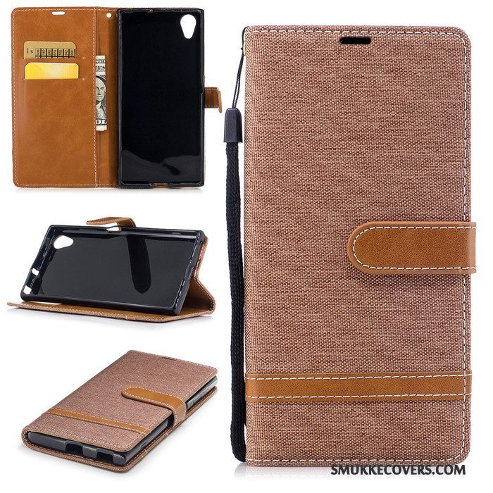 Etui Sony Xperia Xa1 Plus Folio Telefonrød, Cover Sony Xperia Xa1 Plus Læder Anti-fald