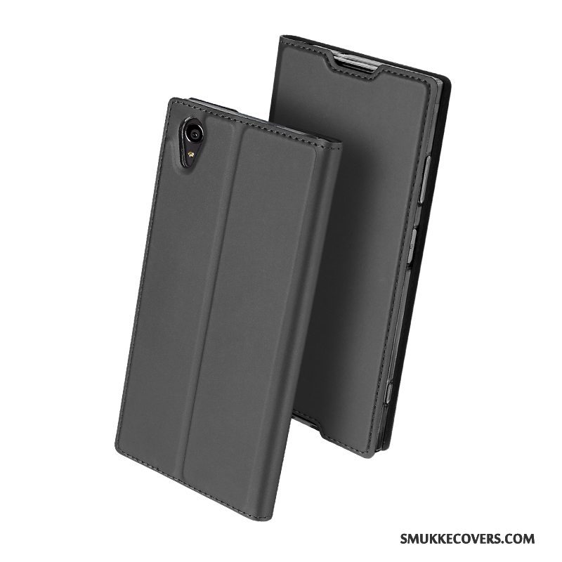 Etui Sony Xperia Xa1 Plus Læder Kort Anti-fald, Cover Sony Xperia Xa1 Plus Support Lyserød Tynd