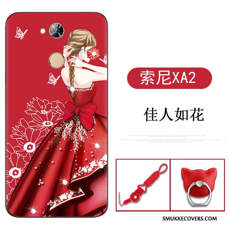 Etui Sony Xperia Xa2 Silikone Rød Telefon, Cover Sony Xperia Xa2 Cartoon