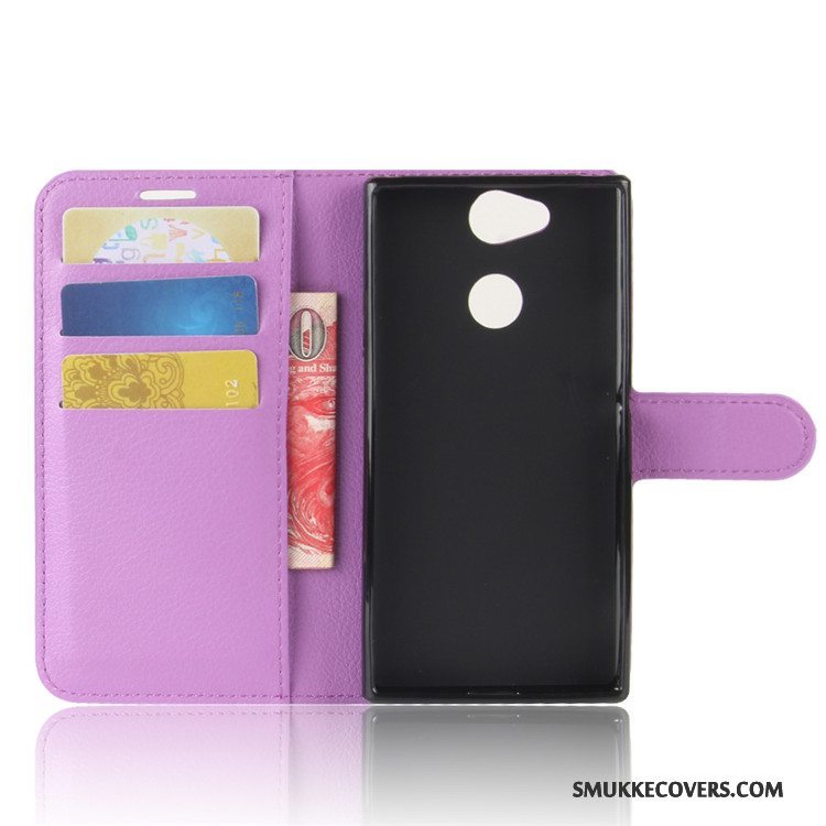 Etui Sony Xperia Xa2 Tegnebog Kort Lyserød, Cover Sony Xperia Xa2 Læder