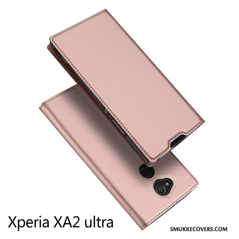 Etui Sony Xperia Xa2 Ultra Læder Anti-fald Kort, Cover Sony Xperia Xa2 Ultra Tasker Guld Trend