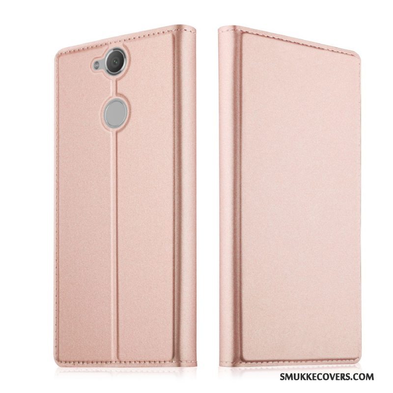 Etui Sony Xperia Xa2 Ultra Læder Guld Business, Cover Sony Xperia Xa2 Ultra Beskyttelse Kort Telefon