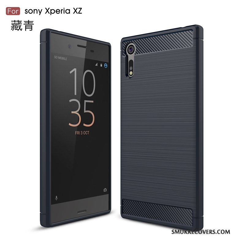 Etui Sony Xperia Xz Fiber Trend, Cover Sony Xperia Xz Rød Telefon