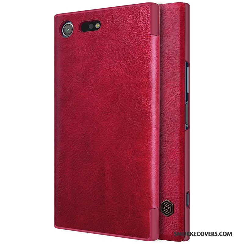 Etui Sony Xperia Xz Premium Beskyttelse Business Hvid, Cover Sony Xperia Xz Premium Læder Guld Kort