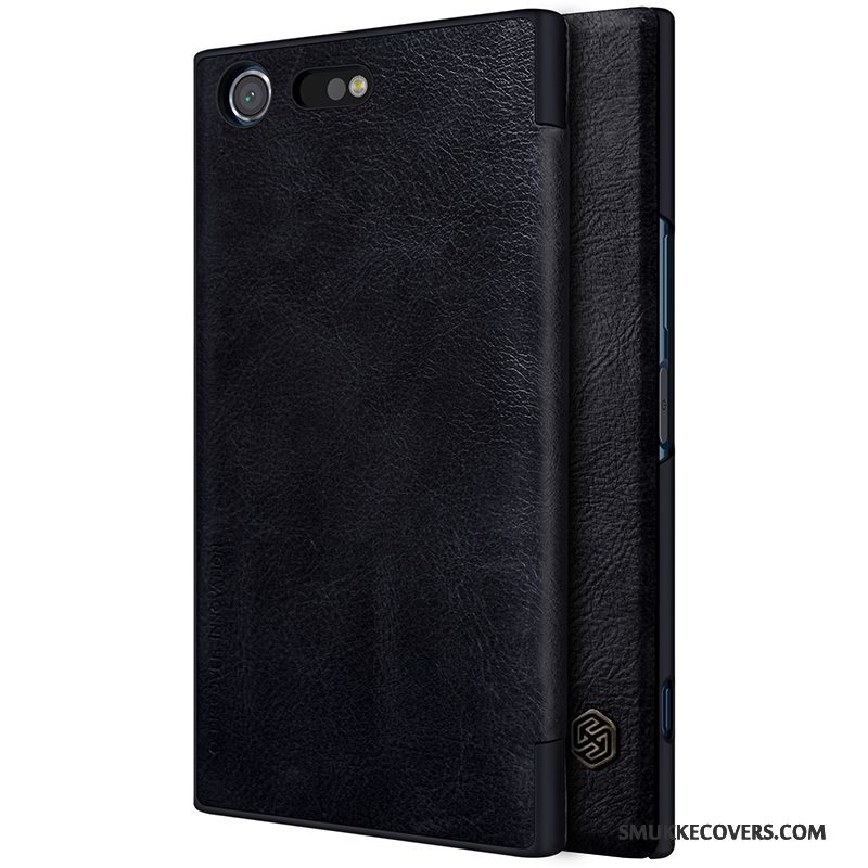 Etui Sony Xperia Xz Premium Beskyttelse Business Hvid, Cover Sony Xperia Xz Premium Læder Guld Kort