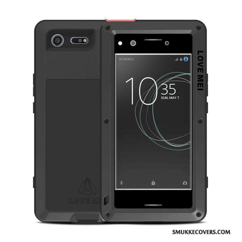 Etui Sony Xperia Xz Premium Blød Anti-fald Blå, Cover Sony Xperia Xz Premium Metal Tre Forsvar Telefon