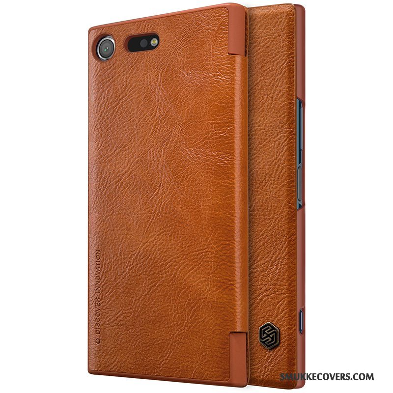 Etui Sony Xperia Xz Premium Folio Anti-fald Hvid, Cover Sony Xperia Xz Premium Læder Telefonguld