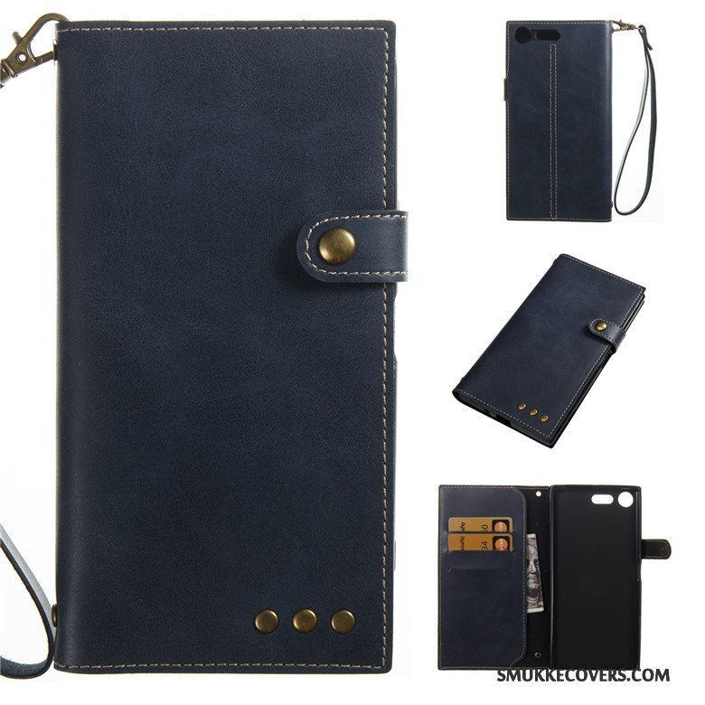 Etui Sony Xperia Xz Premium Læder Sort Business, Cover Sony Xperia Xz Premium Folio Telefon