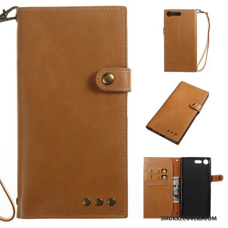 Etui Sony Xperia Xz Premium Læder Sort Business, Cover Sony Xperia Xz Premium Folio Telefon