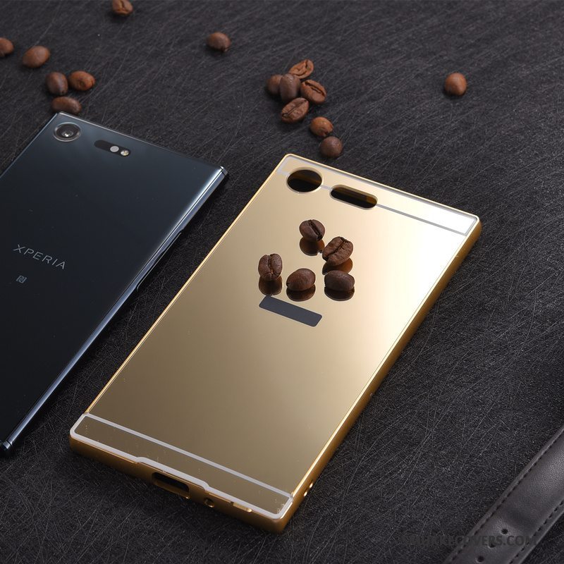 Etui Sony Xperia Xz Premium Metal Anti-fald Tynd, Cover Sony Xperia Xz Premium Beskyttelse Bagdæksel Lyserød