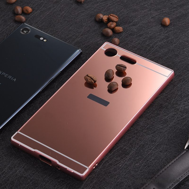 Etui Sony Xperia Xz Premium Metal Anti-fald Tynd, Cover Sony Xperia Xz Premium Beskyttelse Bagdæksel Lyserød