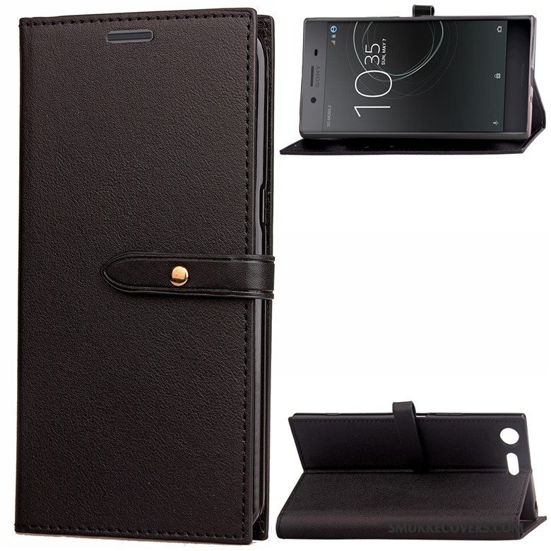 Etui Sony Xperia Xz Premium Silikone Business Sort, Cover Sony Xperia Xz Premium Læder Telefon