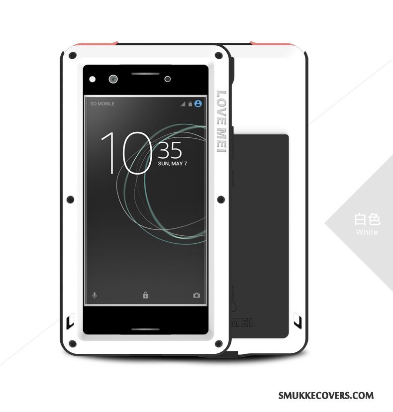 Etui Sony Xperia Xz Premium Silikone Gul Tre Forsvar, Cover Sony Xperia Xz Premium Metal Anti-fald Telefon