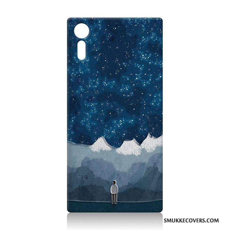 Etui Sony Xperia Xz Relief Hård Telefon, Cover Sony Xperia Xz Cartoon Lilla Anti-fald