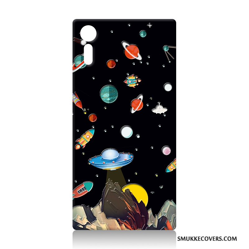 Etui Sony Xperia Xz Relief Hård Telefon, Cover Sony Xperia Xz Cartoon Lilla Anti-fald