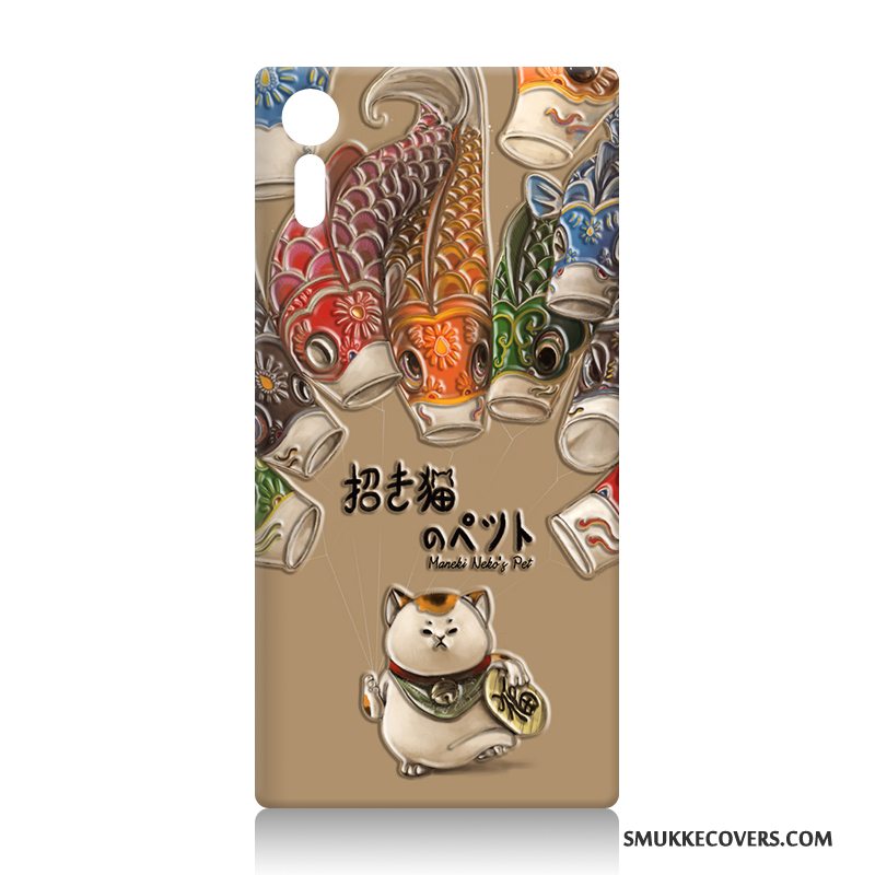 Etui Sony Xperia Xz Relief Hård Telefon, Cover Sony Xperia Xz Cartoon Lilla Anti-fald