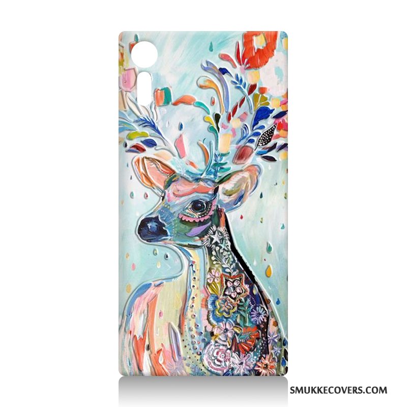 Etui Sony Xperia Xz Relief Hård Telefon, Cover Sony Xperia Xz Cartoon Lilla Anti-fald