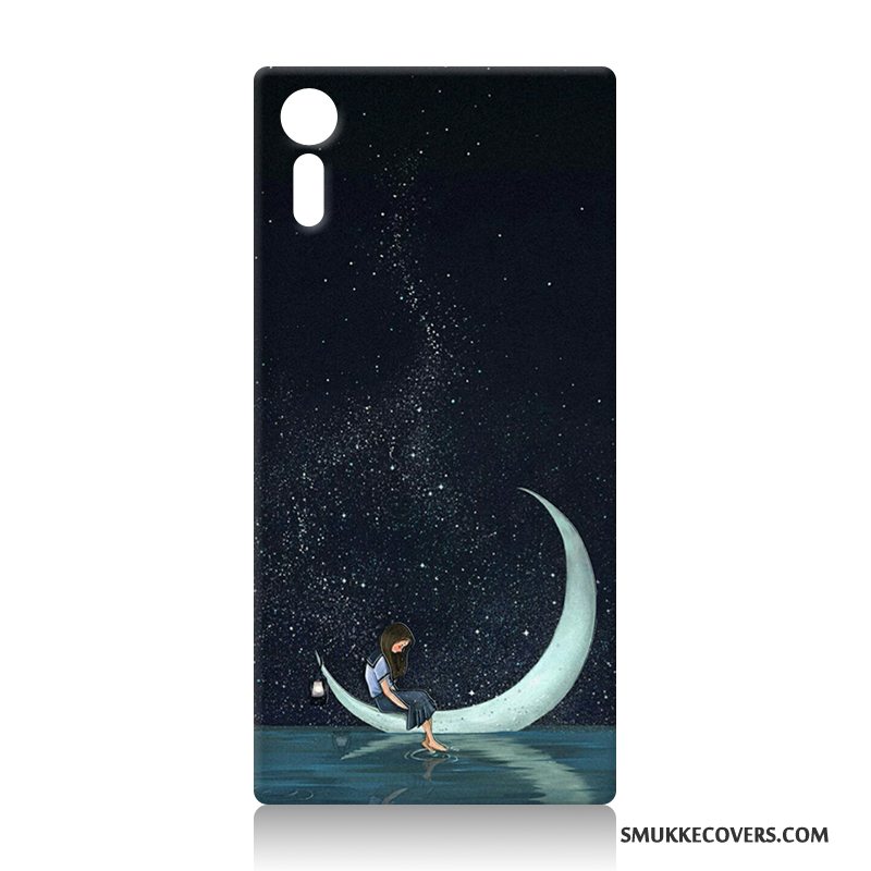 Etui Sony Xperia Xz Relief Hård Telefon, Cover Sony Xperia Xz Cartoon Lilla Anti-fald