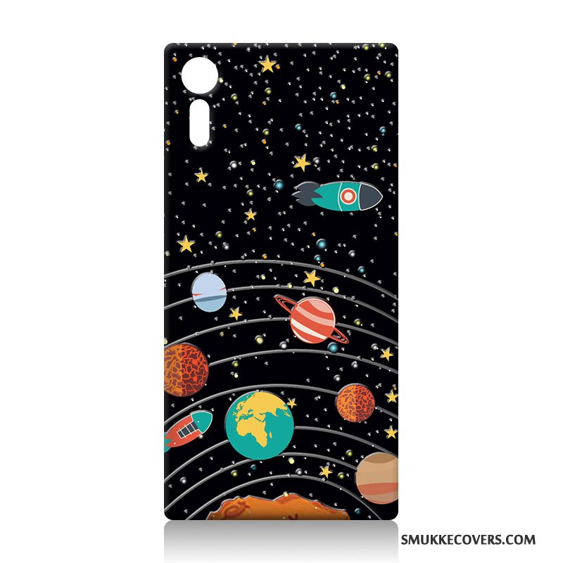 Etui Sony Xperia Xz Relief Hård Telefon, Cover Sony Xperia Xz Cartoon Lilla Anti-fald