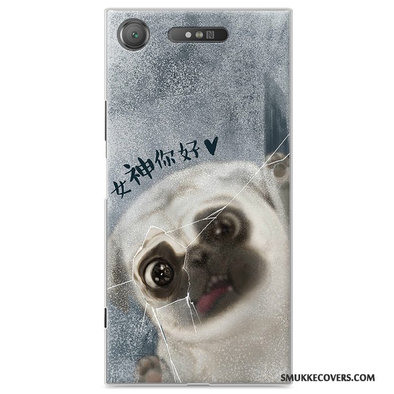 Etui Sony Xperia Xz1 Cartoon Blå Hård, Cover Sony Xperia Xz1 Beskyttelse Telefon