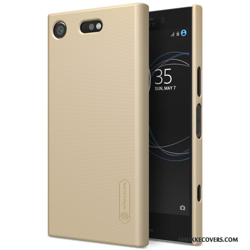 Etui Sony Xperia Xz1 Compact Beskyttelse Anti-fald Guld, Cover Sony Xperia Xz1 Compact Nubuck Telefon