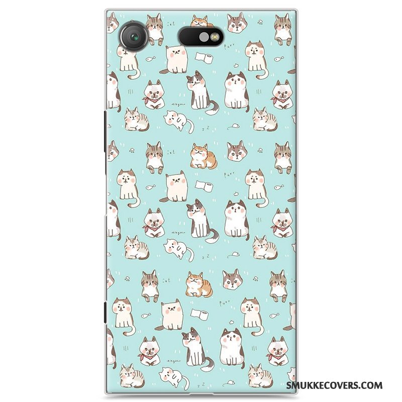 Etui Sony Xperia Xz1 Compact Cartoon Blå Hård, Cover Sony Xperia Xz1 Compact Malet Telefon