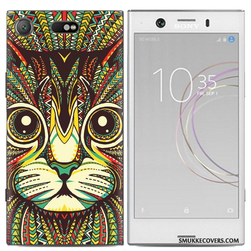 Etui Sony Xperia Xz1 Compact Farve Telefonanti-fald, Cover Sony Xperia Xz1 Compact Kreativ Trend Af Personlighed