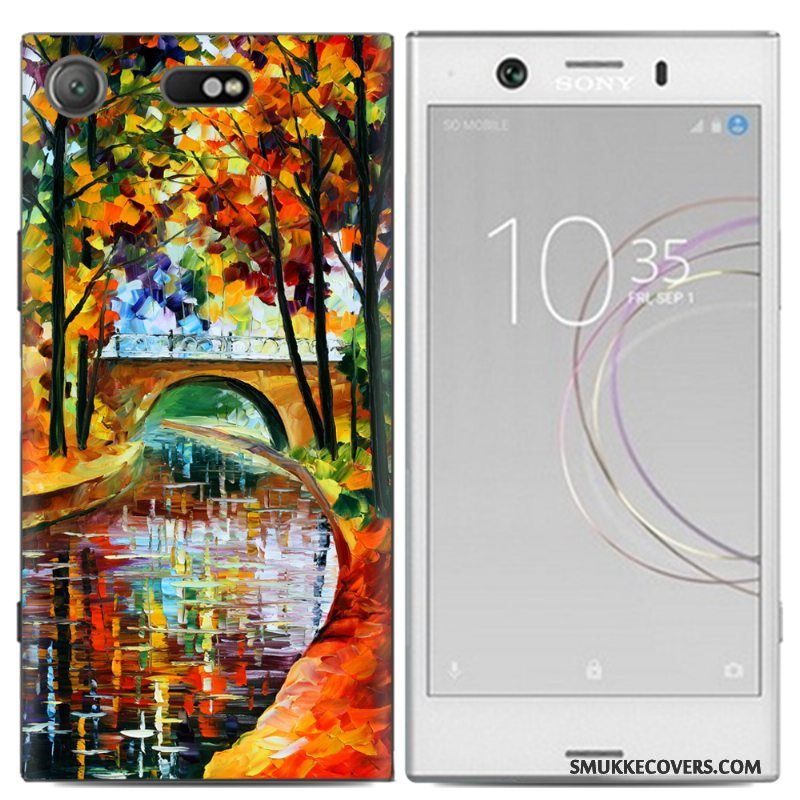 Etui Sony Xperia Xz1 Compact Farve Telefonanti-fald, Cover Sony Xperia Xz1 Compact Kreativ Trend Af Personlighed