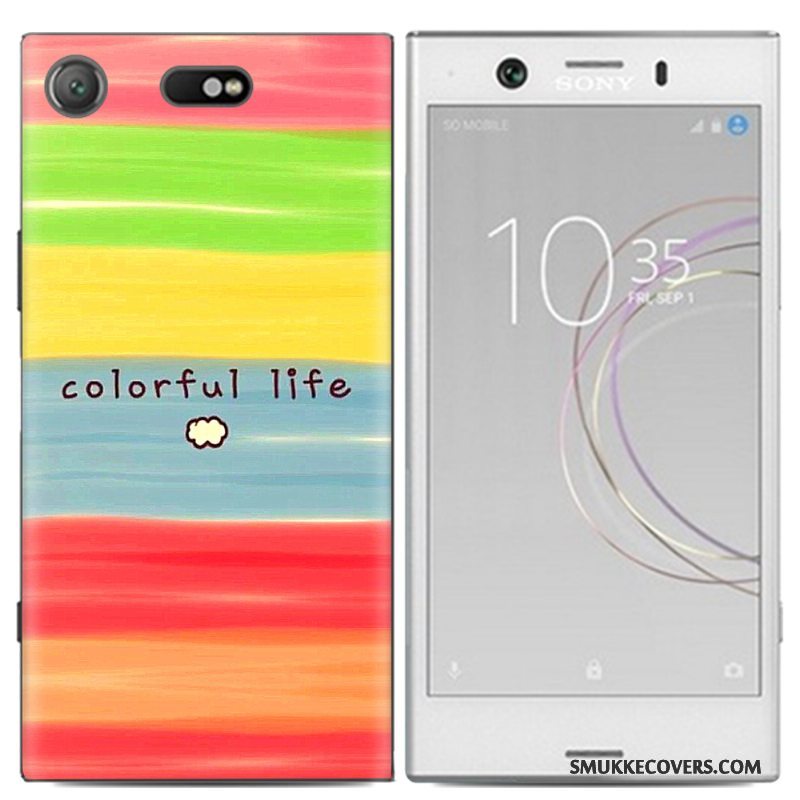 Etui Sony Xperia Xz1 Compact Farve Telefonanti-fald, Cover Sony Xperia Xz1 Compact Kreativ Trend Af Personlighed