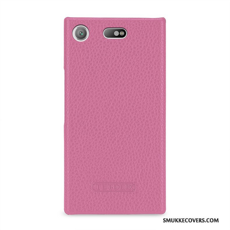 Etui Sony Xperia Xz1 Compact Læder Skridsikre Telefon, Cover Sony Xperia Xz1 Compact Beskyttelse Anti-fald Dyb Farve