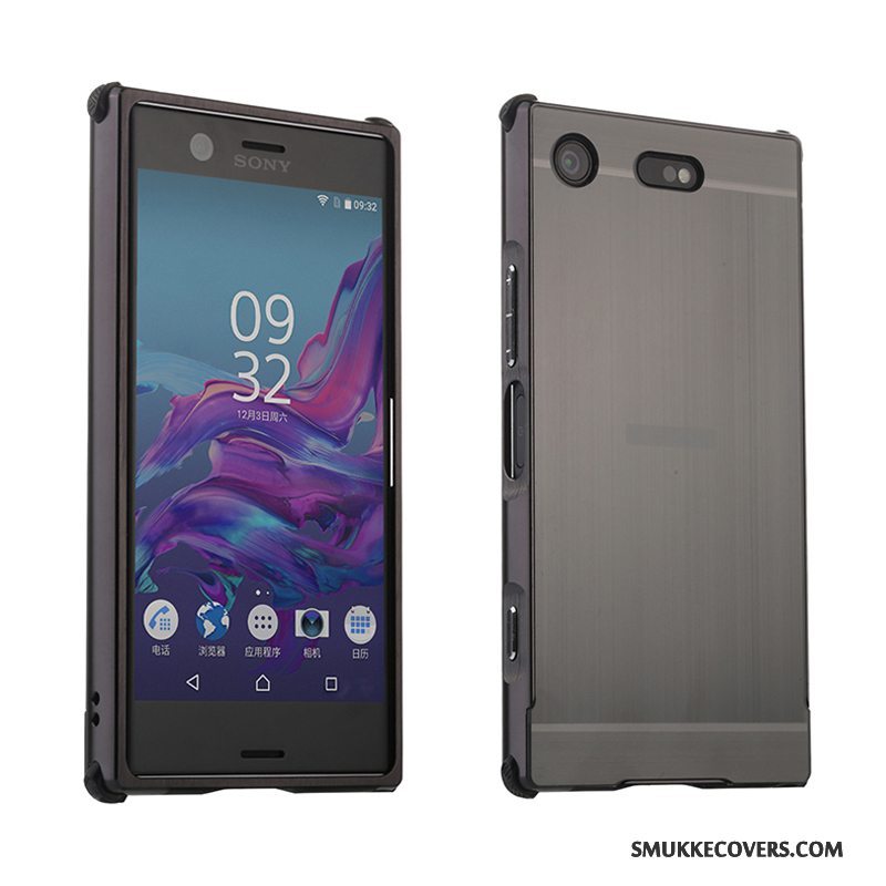 Etui Sony Xperia Xz1 Compact Metal Ramme Trend, Cover Sony Xperia Xz1 Compact Beskyttelse Grå Anti-fald