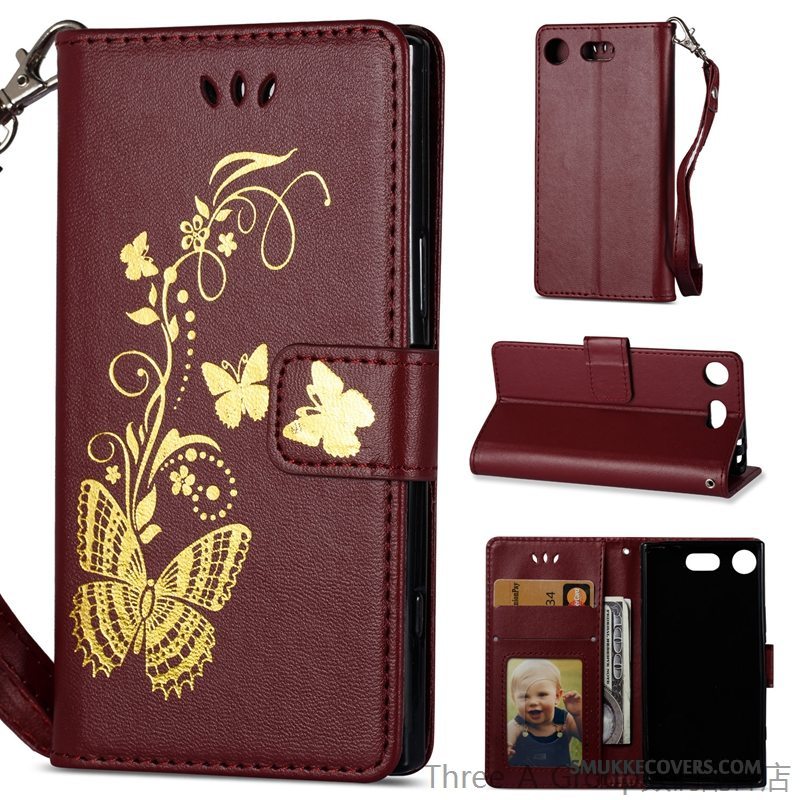 Etui Sony Xperia Xz1 Compact Silikone Lilla Telefon, Cover Sony Xperia Xz1 Compact Folio Ny