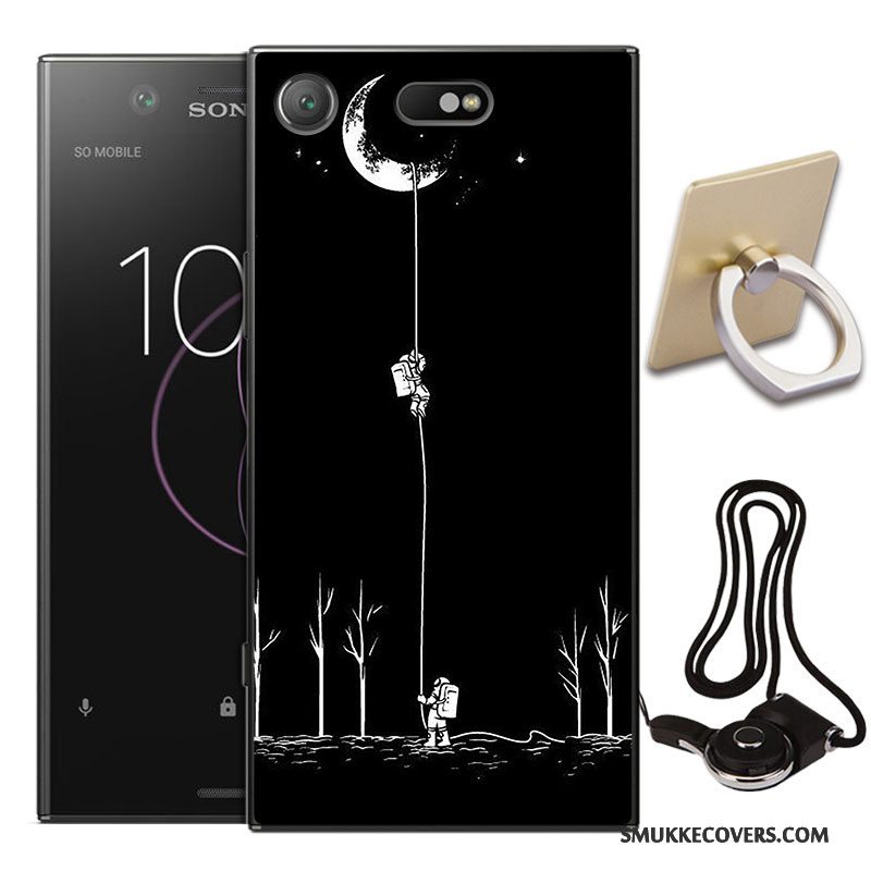 Etui Sony Xperia Xz1 Tasker Anti-fald Telefon, Cover Sony Xperia Xz1 Silikone Af Personlighed Blå
