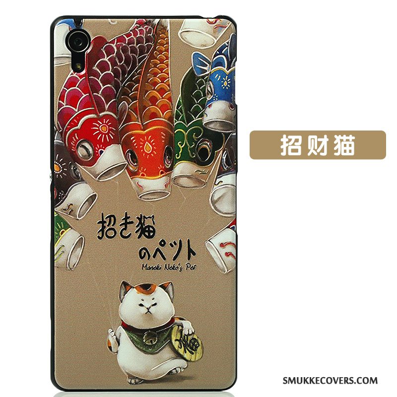 Etui Sony Xperia Z2 Beskyttelse Tynd Telefon, Cover Sony Xperia Z2 Cartoon Nubuck Sort