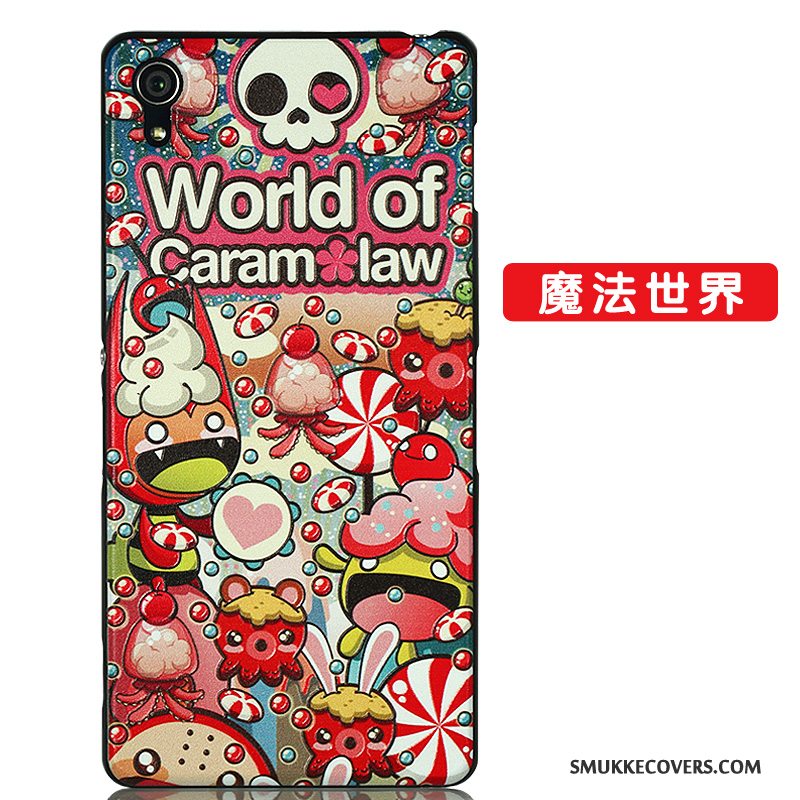 Etui Sony Xperia Z2 Beskyttelse Tynd Telefon, Cover Sony Xperia Z2 Cartoon Nubuck Sort