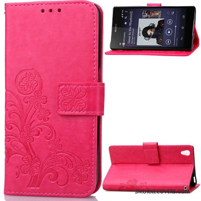 Etui Sony Xperia Z2 Tasker Anti-fald Hængende Ornamenter, Cover Sony Xperia Z2 Beskyttelse Rød