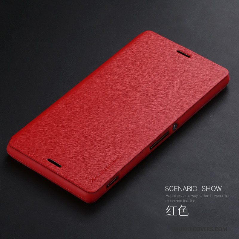 Etui Sony Xperia Z3 Læder Anti-fald Telefon, Cover Sony Xperia Z3 Folio Trend Tynd