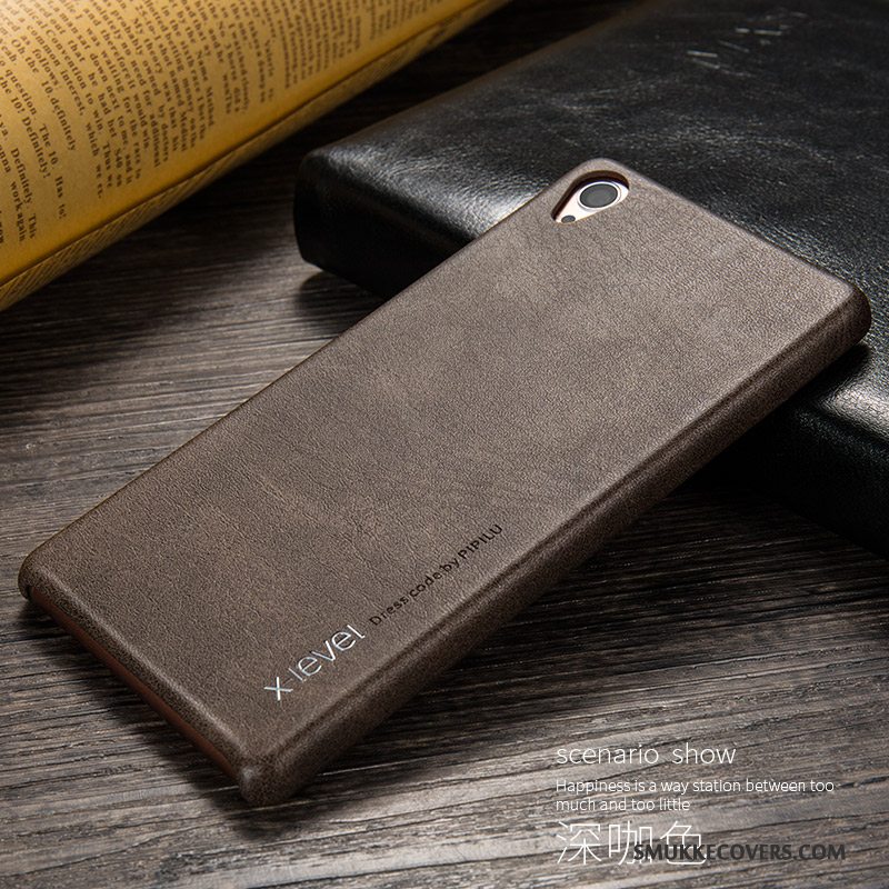 Etui Sony Xperia Z3 Læder Business Sort, Cover Sony Xperia Z3 Blød Anti-fald Tynd