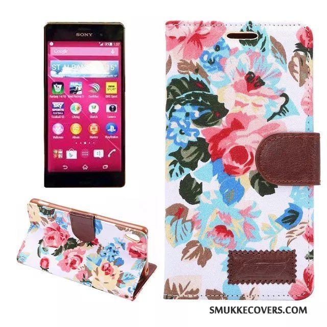 Etui Sony Xperia Z3+ Læder Lyserød Telefon, Cover Sony Xperia Z3+ Beskyttelse