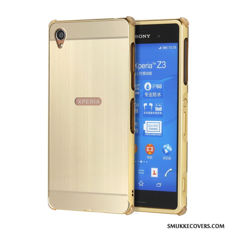 Etui Sony Xperia Z3+ Metal Bagdæksel Guld, Cover Sony Xperia Z3+ Beskyttelse Dyb Farve Grå