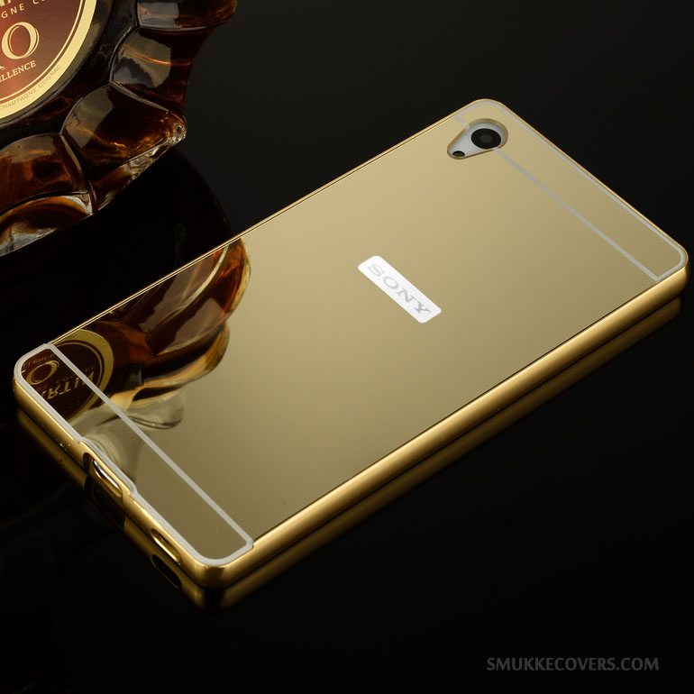 Etui Sony Xperia Z3+ Metal Bagdæksel Guld, Cover Sony Xperia Z3+ Beskyttelse Dyb Farve Grå