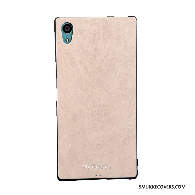 Etui Sony Xperia Z5 Blød Business Telefon, Cover Sony Xperia Z5 Læder Khaki