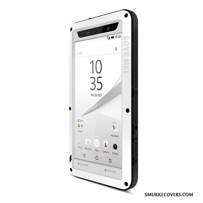 Etui Sony Xperia Z5 Compact Metal Ramme Telefon, Cover Sony Xperia Z5 Compact Beskyttelse Nubuck Anti-fald