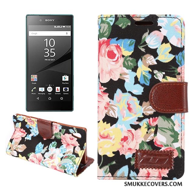 Etui Sony Xperia Z5 Farve Mønster Telefon, Cover Sony Xperia Z5 Læder