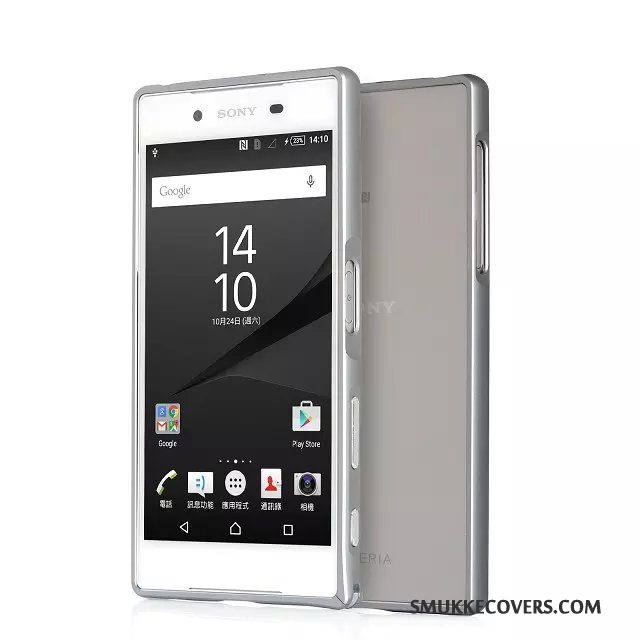 Etui Sony Xperia Z5 Metal Ramme Blå, Cover Sony Xperia Z5 Beskyttelse Telefon