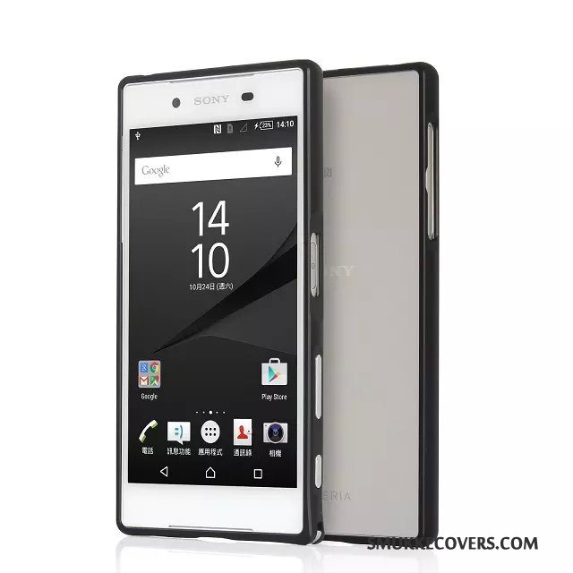 Etui Sony Xperia Z5 Metal Ramme Blå, Cover Sony Xperia Z5 Beskyttelse Telefon