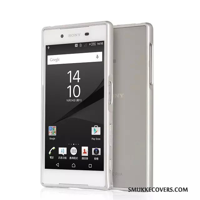 Etui Sony Xperia Z5 Metal Ramme Blå, Cover Sony Xperia Z5 Beskyttelse Telefon